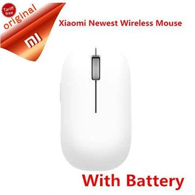 with battery Оригинальная Xiaomi Беспроводная портативная мышь 2,4 ГГц, оптическая беспроводная мышь с дистанционным управлением, компьютерные планшеты, ноутбук, мышь для Windows 7/8/10 - Цвет: with battery