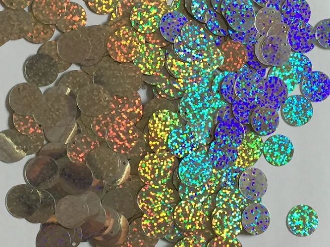 1000 шт 25 мм Серебряный AB круглой формы голографические блестки отверстие для