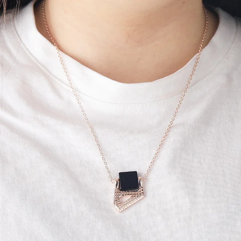 Новое креативное вышитое геометрическое многоугольное ожерелье с нерегулярной