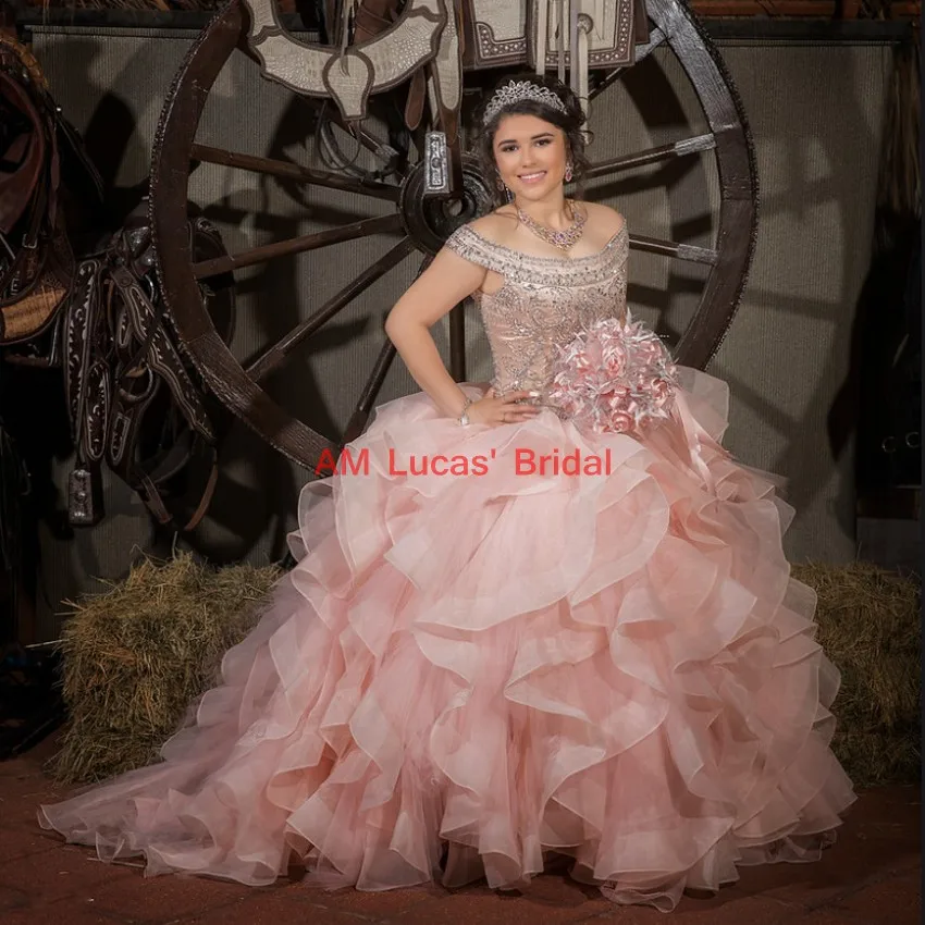 Ball Gown Quinceanera Dresses Beading Crystals Sweet 16 Years For 15 Year Birthday Party Prom Gowns Vestido De 15 Anos - Color: Picture Color