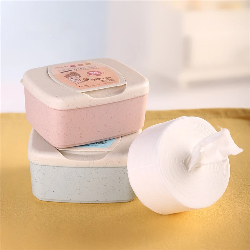 300pcs Draw-out Facial Makeup Cotton Pads Face Cleansing Puff Nail Polish Remover Removable Cosmetic Skin Care with Case | Красота и