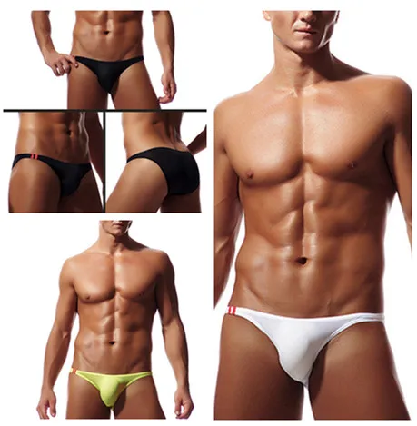 Men's Sexy Smooth Brief Breathable Ultra Thin Summer U Convex Underwear 8 Colors |