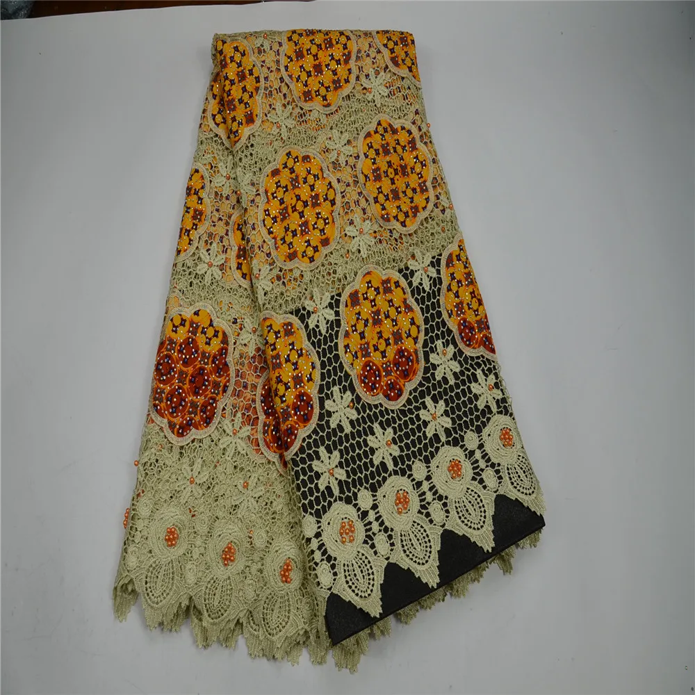 Анкара ткань Новый дизайн Африканский воск с шнур кружево вышитые принты для