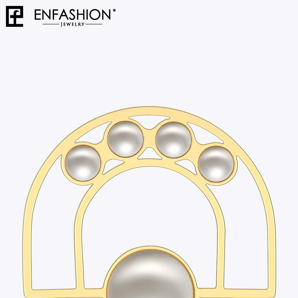 Женские серьги гвоздики из нержавеющей стали Enfashion U and Pearl модные ювелирные