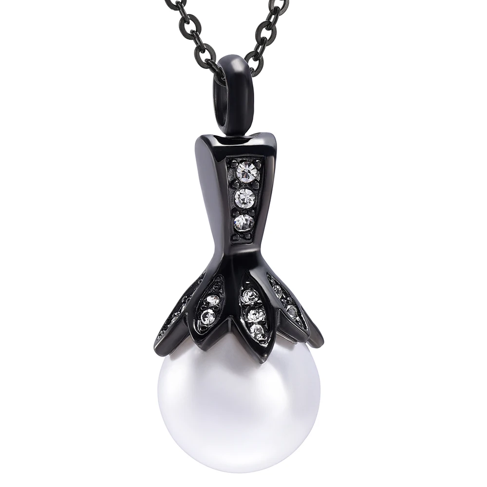 

IJD9932Sale Stainless Steel Pearl in Hold Cremation Necklace Memorial Ashes Holder Urn Pendant Keepsake Jewelry Funeral Locket