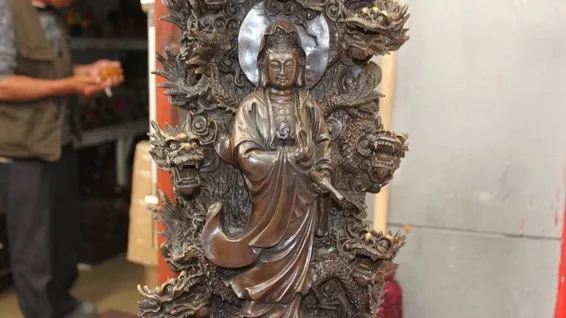 YM 319 60 см Φ Nine Dragon Kwan-Yin Pure китайский буддийский Quanyin | Дом и сад