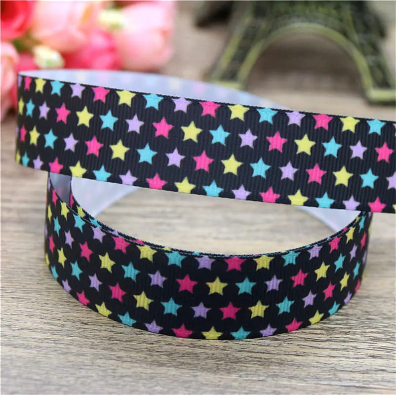 DUWES 50 ярдов звезды печатных grosgrain ленточный аксессуар бант для волос Головные