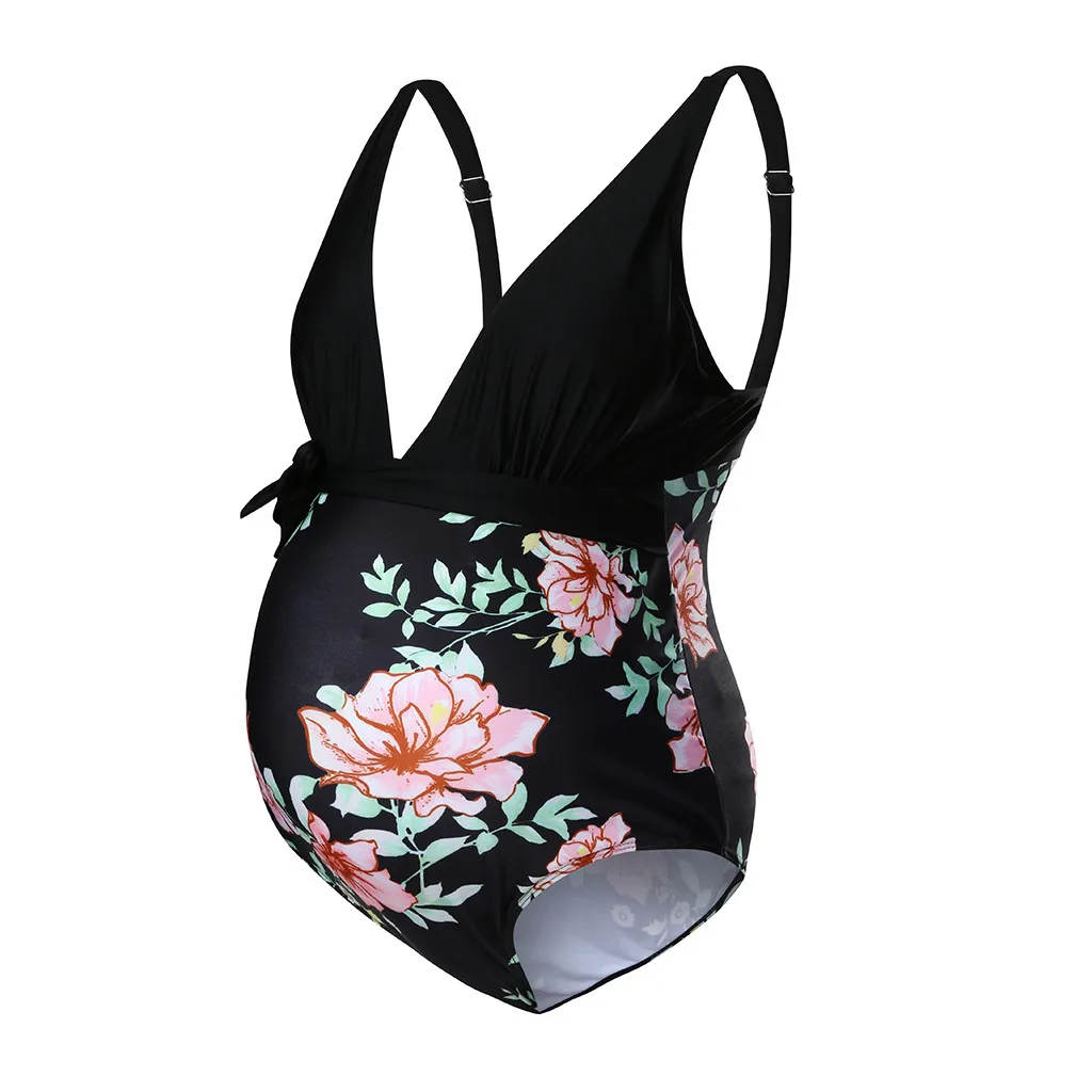 Women Maternity Bikinis Beachwear Floral Print Swimsuit Splicing Sexy Pregnant Suit Bikini Biquinis Feminino 2019 | Спорт и