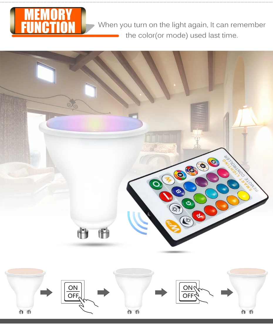 Точечная Светодиодная лампа RGB GU10 8 Вт RGBW RGBWW GU10 Led 220 в 110 В RGB прожектор Bombillas Led GU 10 16 цветов с пультом дистанционного управления