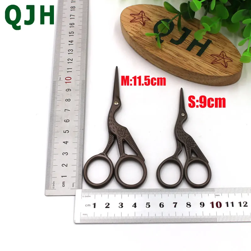 Винтажные ножницы для шитья крестиком QJH бронзовые серебристые золотые из