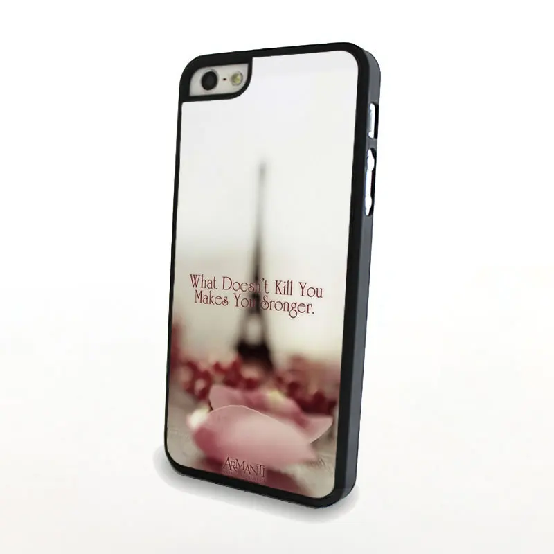 Makes You Strong Eiffel Tower Hard Black Plastic Original Cover Cell Phone Case for iphone 6 plus 4 4s 5 5s 5c Free Shipping |