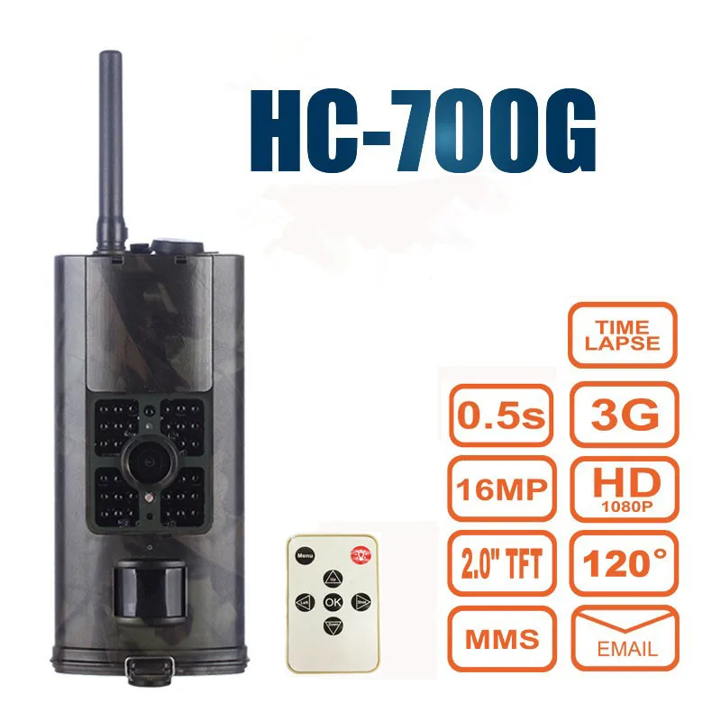 HC700G Охота Камера 3 г GPRS MMS SMTP SMS 16MP 1080 P 120 градусов pir 940NM инфракрасный дикой природы
