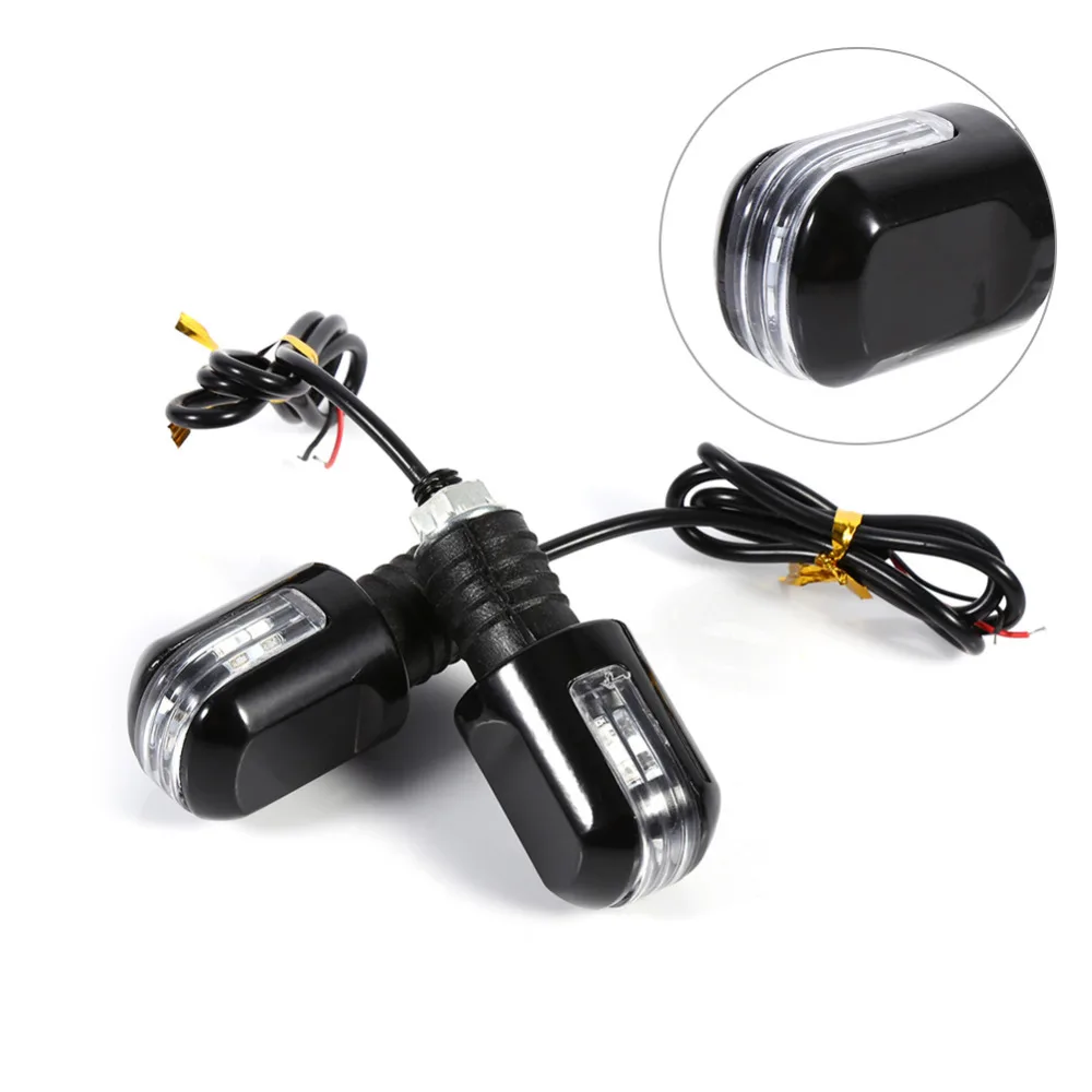 1 Pair of Motorcycle 7/8''LED Flexible Turn Signal Indicator Handle Bar End 6 LED Amber Light Motocicleta |