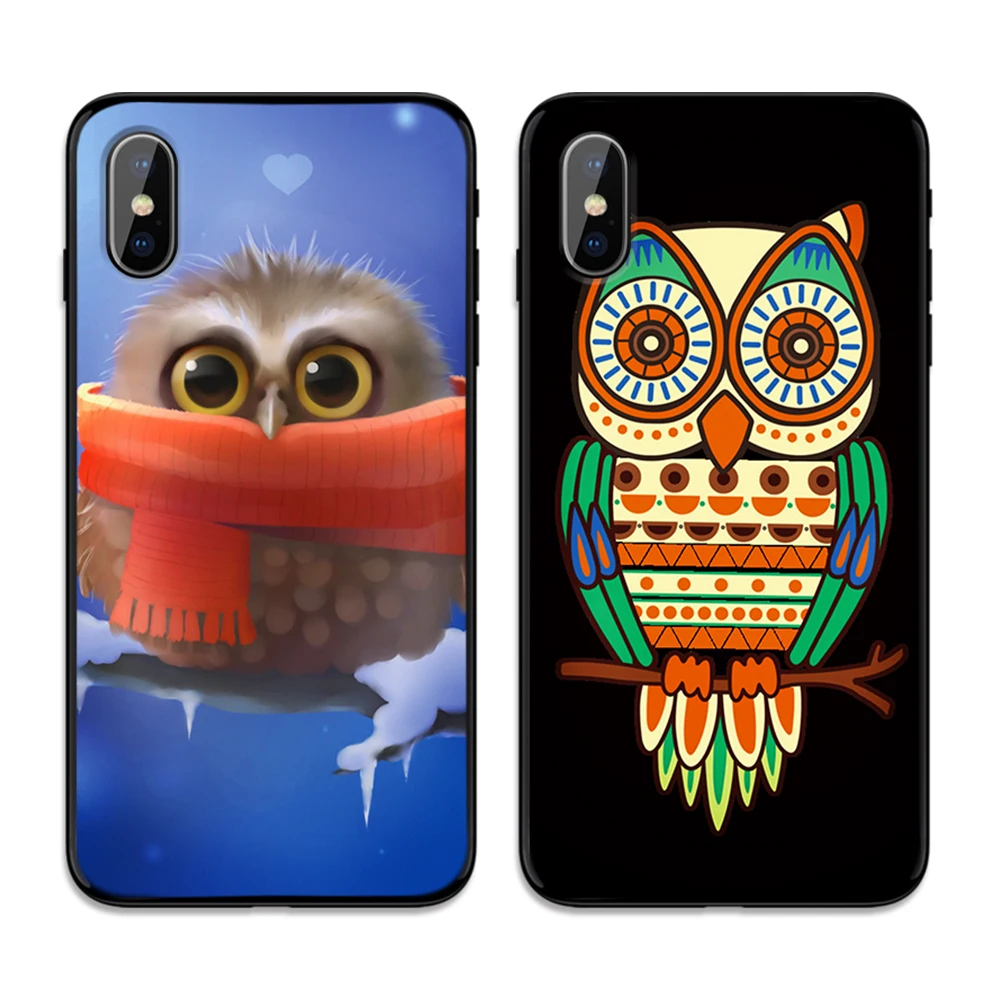 Мультяшная Сова милая мягкая термополиуретановая крышка-чехол для Apple iPhone 6 6S 7 8