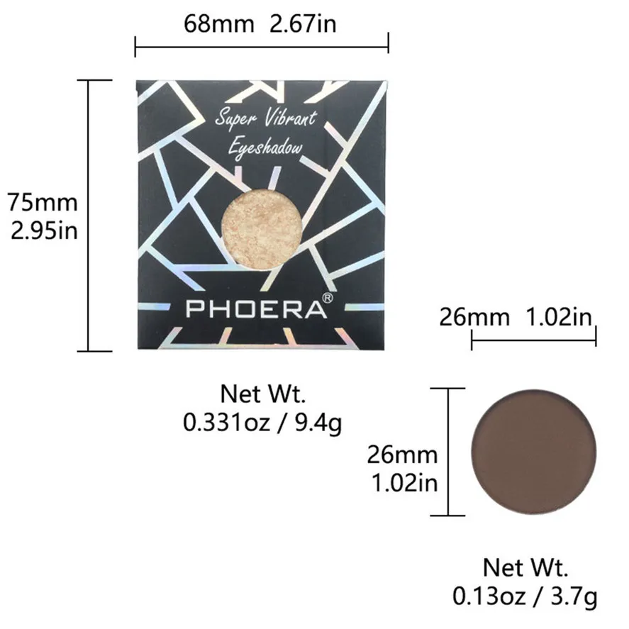 Новая палитра теней для век PHOERA 1 шт. модные тени порошок мерцающие блестящие