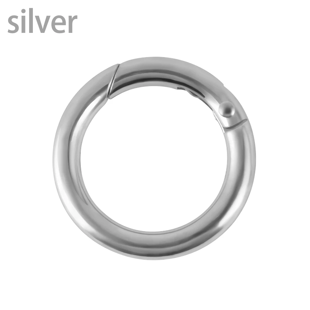 Silver 5 шт. круглый карабин пружинные защелкивающиеся зажимы крюк брелок кольцо для ключей на Рюкзак Пряжка 28 мм защелкивающиеся зажимы для сумки одежда - Цвет: Silver