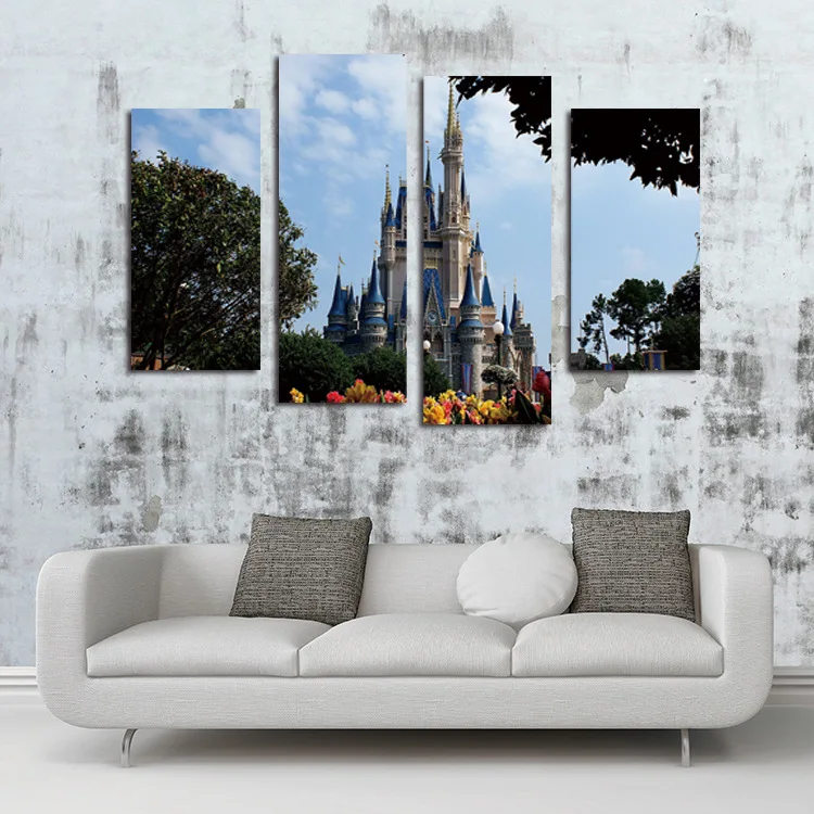 Заказ Unframe HD с сказочный замок живопись на холсте номер Украшение печати плаката