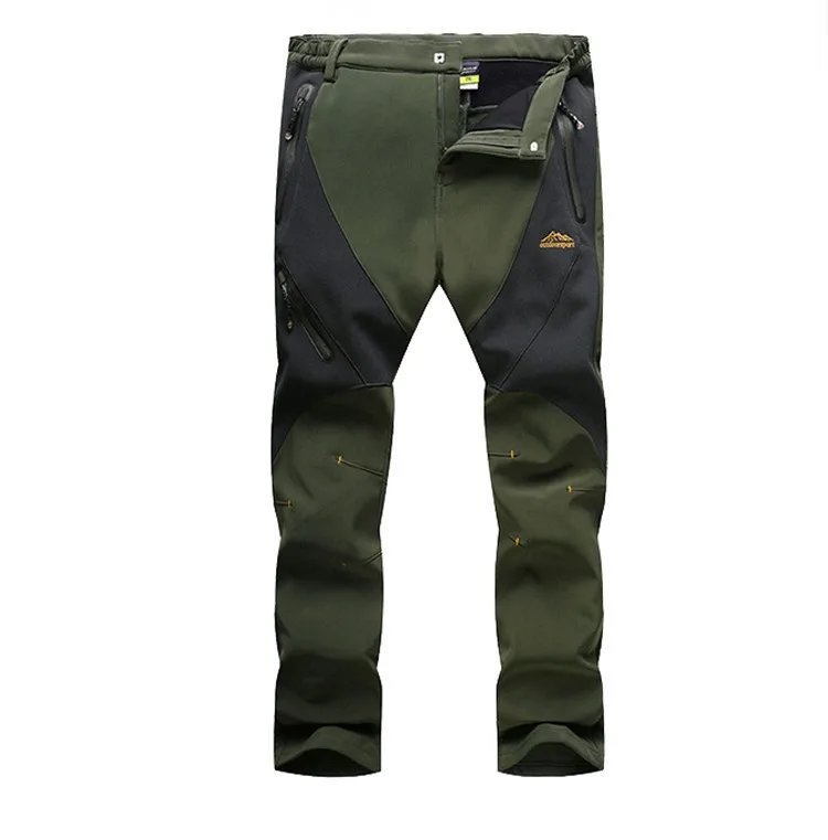 Army Green NaranjaSabor 5XL зимние мужские Стрейчевые брюки повседневные флисовые ветрозащитные теплые мужские брюки толстые спортивные брюки Мужская брендовая одежда - Цвет: Army Green