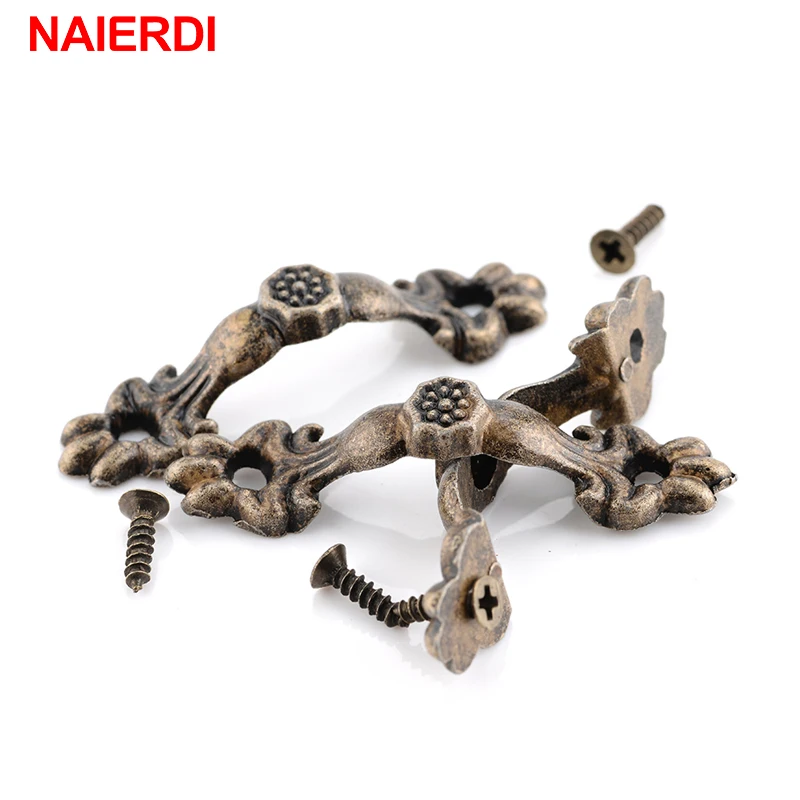

NAIERDI 10pcs Box Knobs Zinc Alloy Handle Arch Tracery Bronze Tone For Drawer Wooden Jewelry Box Mini Handles For Hardware