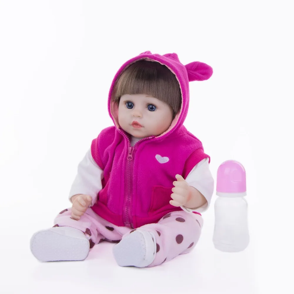 17 дюймов Мягкие силиконовые куклы Reborn розовые куклы reborn-baby коллекционные куклы Моделирование принцесса Малыш Дети настоящее прикосновение bebe рождественские подарки