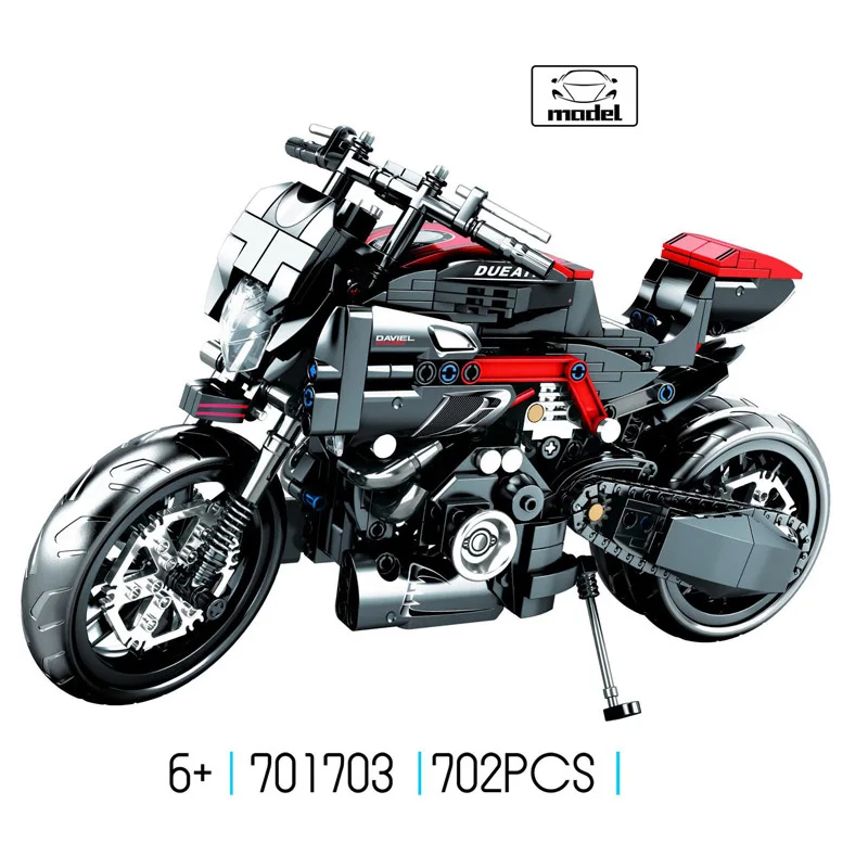 

Technical Scale Simulation Ducatis Diavel Italy Motorcycle Moc Building Block Motor Model Bricks Toys Collection For Boys Gifts