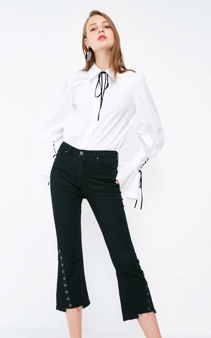 Vero Moda джинсы капри со вставкой из кружева со средней талией джинсовые брюки женские | 31836I502
