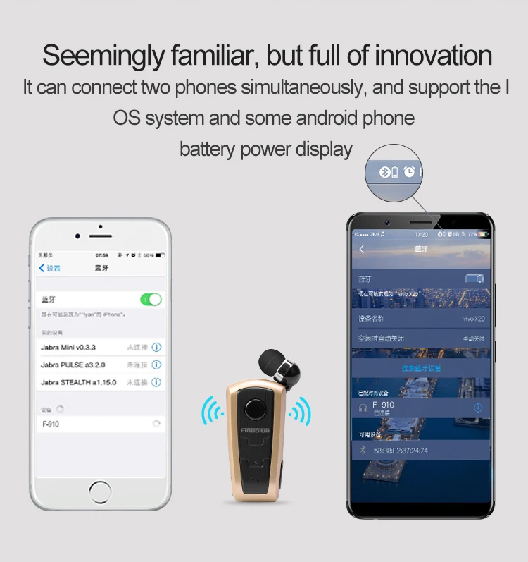 F910 Bluetooth Наушники Беспроводные спортивные наушники для бега с микрофоном Звонки