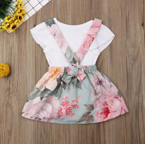 Коллекция 2019 года новые летние комплекты одежды с цветочным рисунком и рюшами