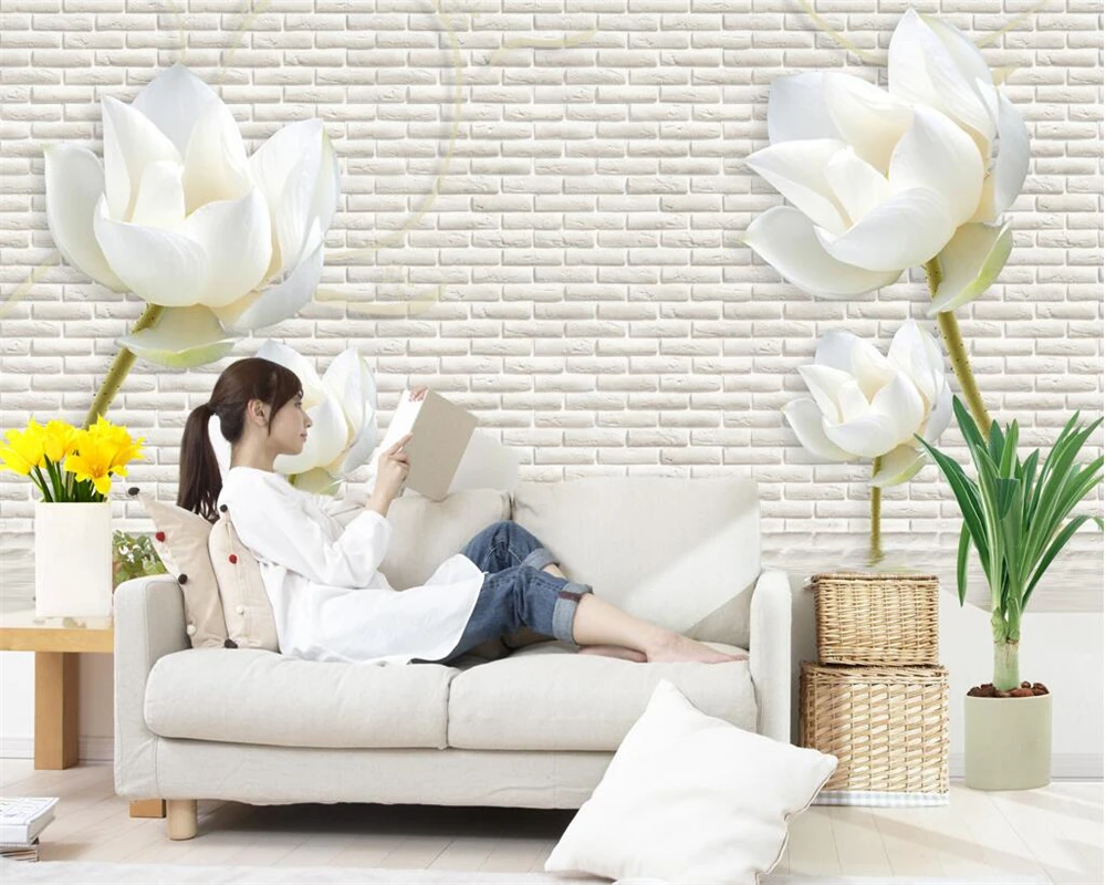 Beibehang Home decoration wallpaper white tiles 3d photo mural bedroom living room tv for walls 3 d | Обустройство дома