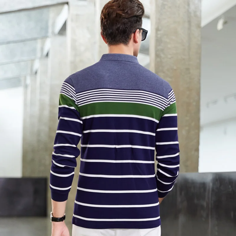 2018Printemps Hommes повседневные рубашки поло 100% Coton Solide Couleur de luxe Marques Vetements A Manches Longues Pour