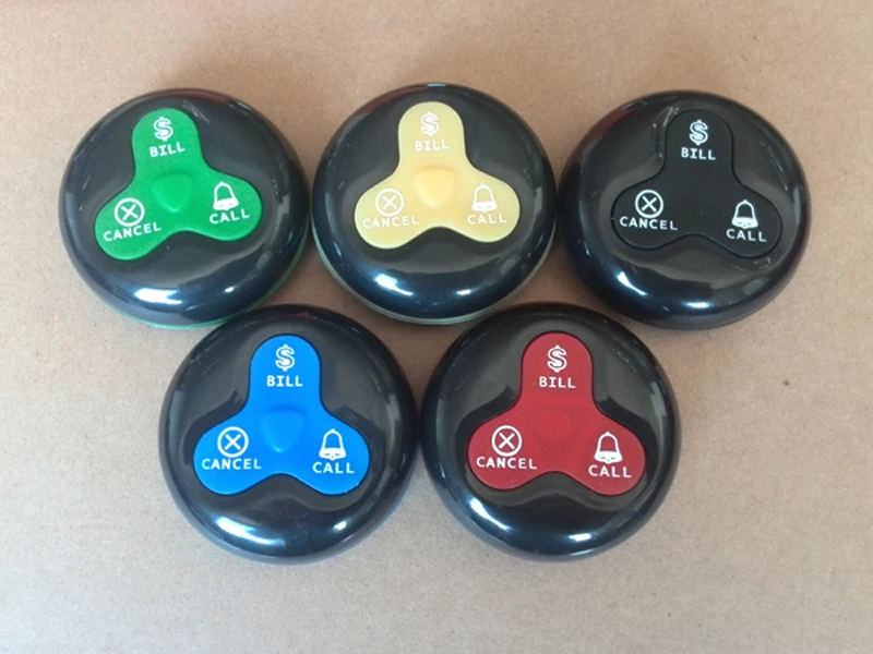 Wireless Pager Restaurant Waiter Calling System 30pcs Call Transmitter Button + 4pcs Watch Receiver 1 Display | Компьютеры и офис