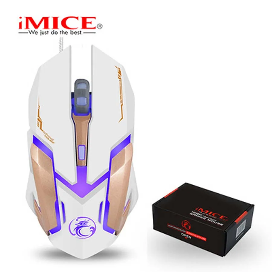Оригинальная профессиональная Проводная игровая мышь iMice V6 2400DPI USB оптическая