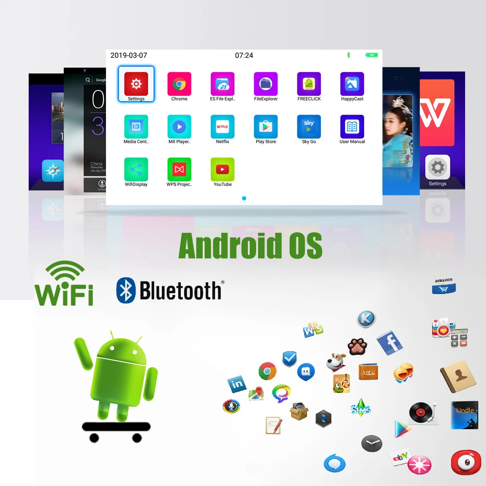 BYINTEK НЛО T11 Портативный умный дом Театр карман ОС Android Wifi Mini светодиодный hd