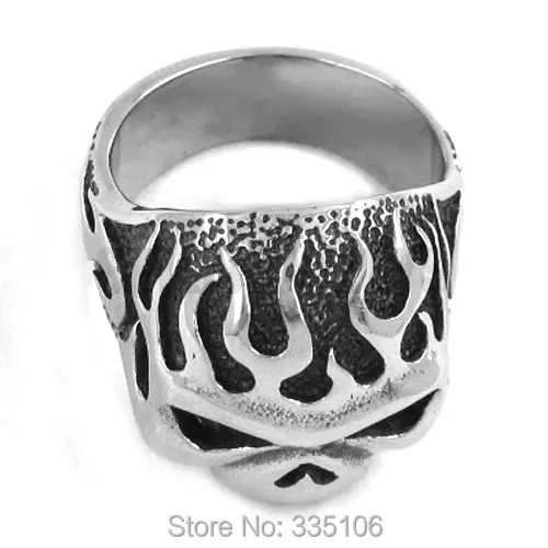 Пламя бандана в виде черепа кольцо Нержавеющая сталь ювелирные изделия Cool