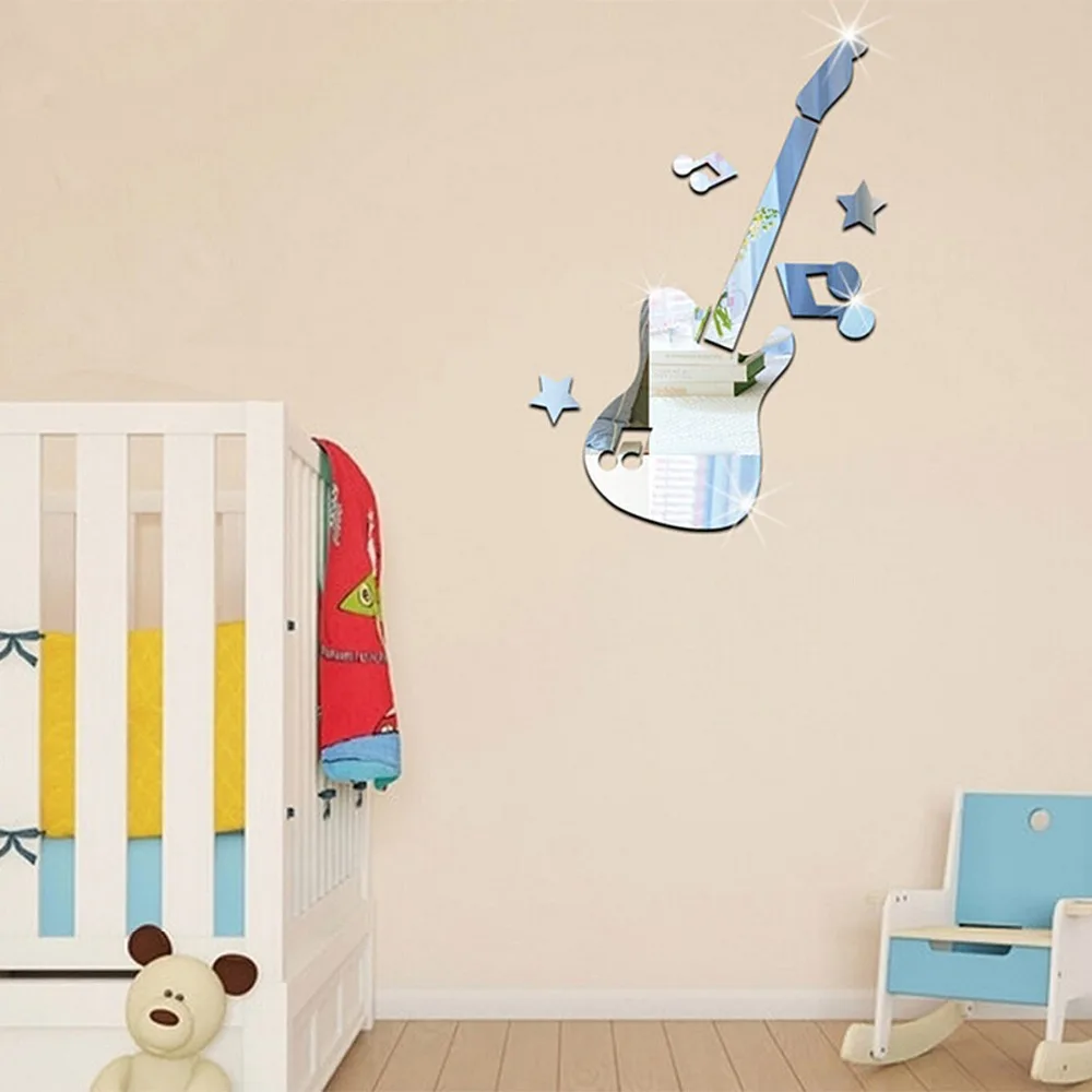 Garwarm 3D Современные Серебряный Гитара Творческий Декоративные Акриловые