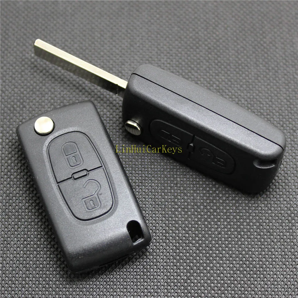 PINECONE для PEUGEOT 307 308 407 607 раскладной складной ключ 2 кнопки необработанный чистый