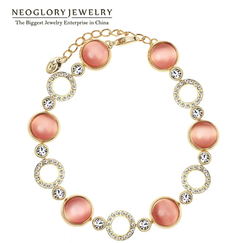 Браслеты и браслеты с опаловыми цепочками Neoglory из австрийских страз светло