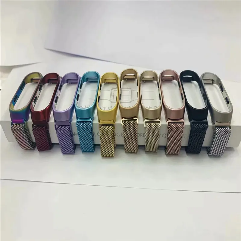 Сменные браслеты Milanese loop для Xiaomi Mi Band 4 3 магнитная застежка ремешок Аксессуары