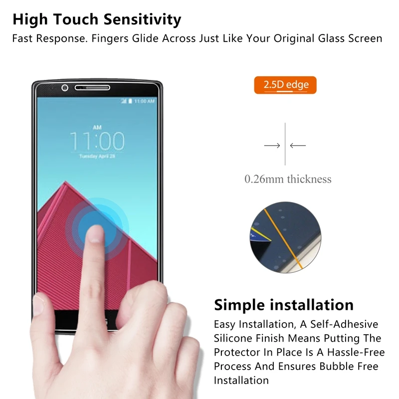 2.5D 0,26 мм 9H Премиум Закаленное стекло для LG G4 H818 H815 H810 F500 VS999 Защитная пленка для LG G4