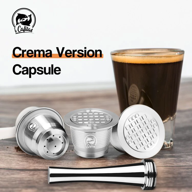 Совершенно новый нержавеющий металл вскрытие с многоразовым Nespresso пластиковые