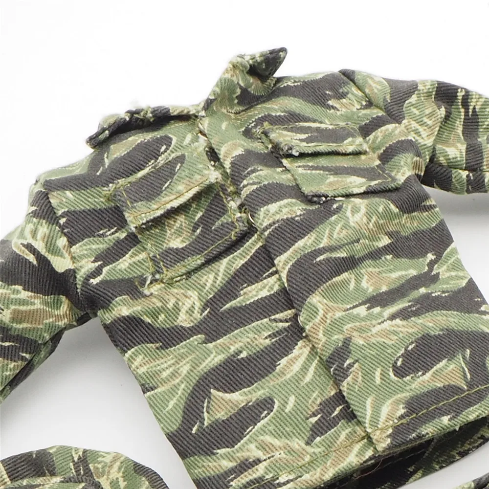 

1/6 Scale Uniforms Accessories Female Clothes Tiger Camo Soldier set For 12" Male Military Action Figure Body
