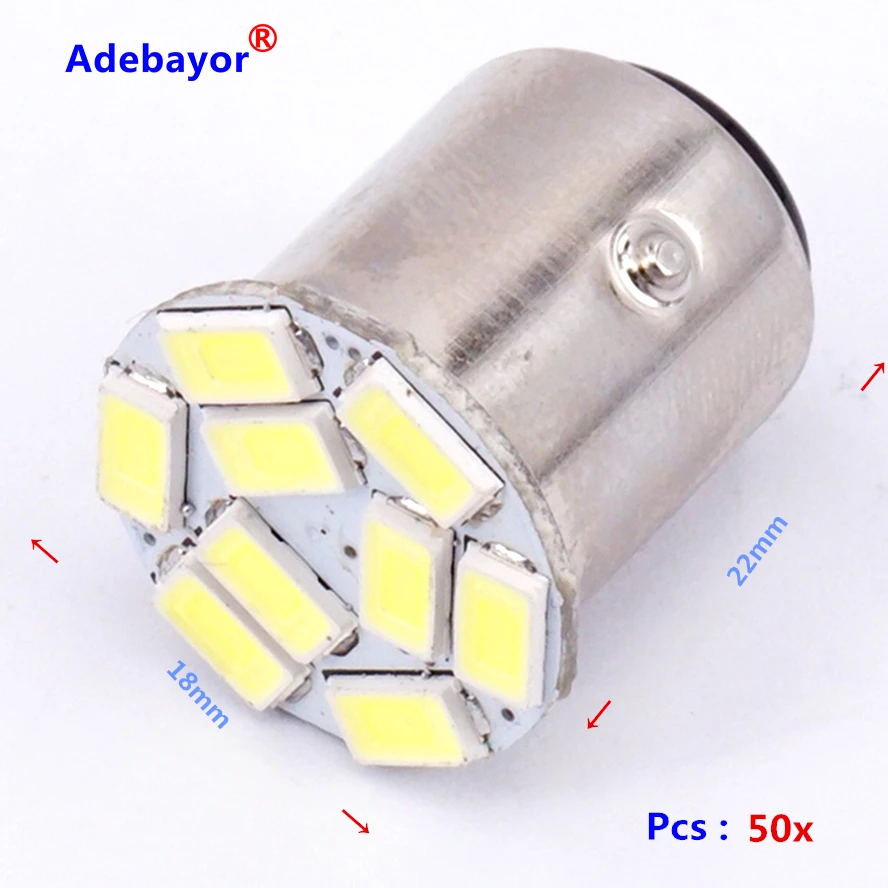 50 X 9 SMD 5630 led 1157 BAY15D P21/4W P21/5W 7528 5730 auto Car turn signal lamp Brake tail parking Light super bright | Автомобили и