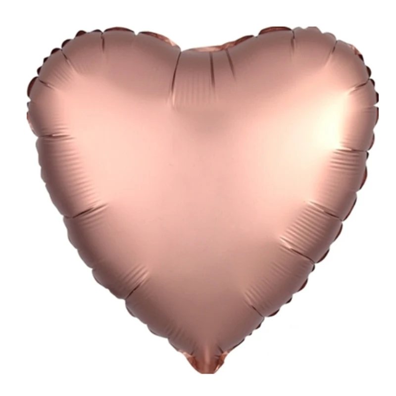 Heart Rose Gold Новинка, 10 шт., 18 дюймов, хромированные, металлические, сердце, звезда, круглые, гелиевые, фольгированные шары, для детей, для первого дня рождения, вечеринки, свадебные украшения, воздушные шары - Цвет: Heart Rose Gold