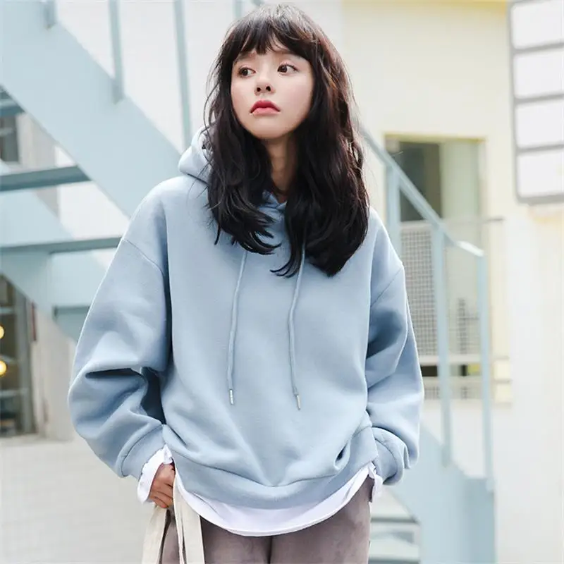 Повседневные женские толстовки Японский Harajuku Ulzzang сшитые поддельные из двух