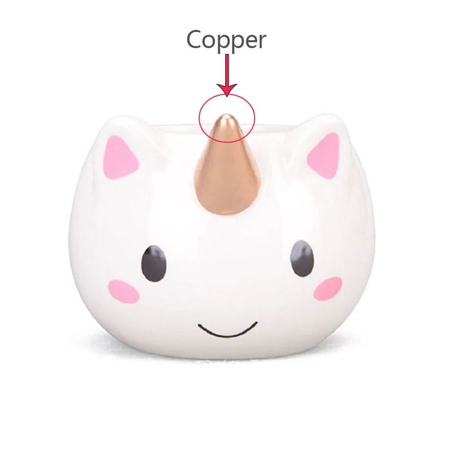 Copper Unicorn Кружка с единорогом, 300 мл, радужная лошадь, единорог, кружки, чашка с 3D единорогом, керамическая кофейная кружка, Золотая стерео, милые чашки с единорогом - Цвет: Copper Unicorn