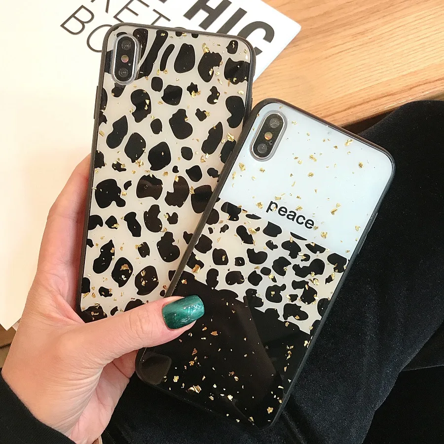 Роскошный ретро геометрический леопардовый чехол для телефона iphone XS Max X XR 8 7 6S Plus