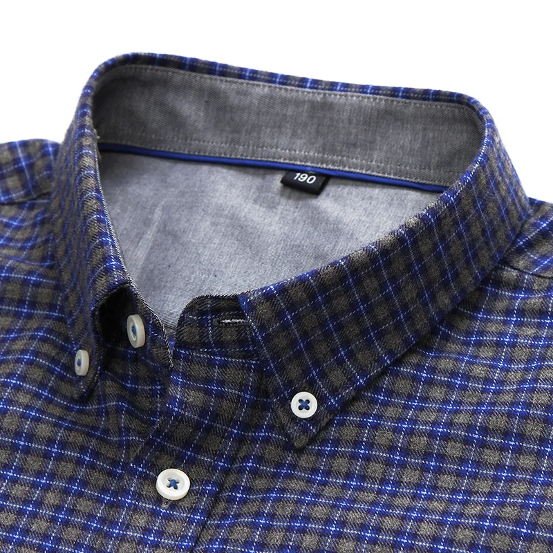 _ 10XL 8XL 6XL 5XL мужская рубашка с длинным рукавом однотонная повседневная в клетку