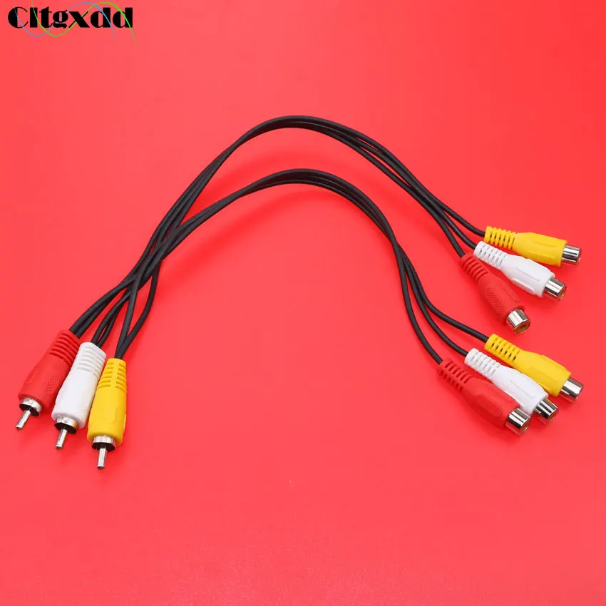 Черный аудио видео кабель cltgxdd 30 см 3RCA штекер на 6 RCA сплиттер AV TV DVD стандартной