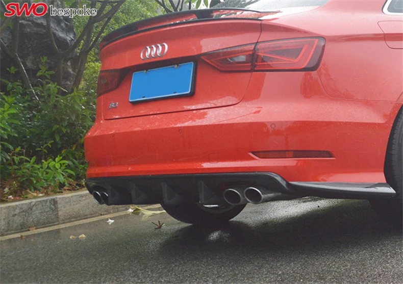 Для Audi A3 S3 RS3 углеродного волокна задний спойлер высокое качество бампера Диффузор спойлер