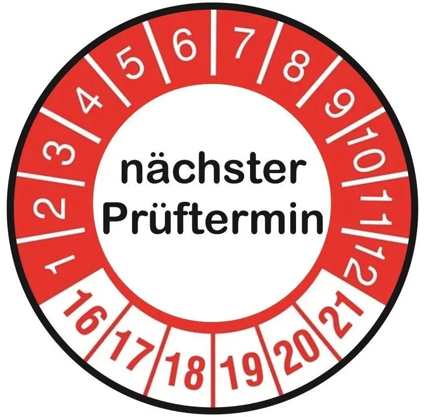 

Inspection Sticker next Testing 2016-2021 3CM 6PCS